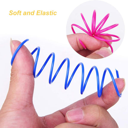100 Pack Colorful Spiral Spring Cat Toys for Kittens Interactive Play