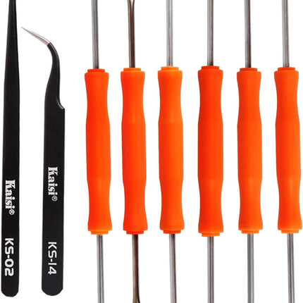 6-Piece Double-Sided Soldering Assist Kit with 2 Precision Tweezers