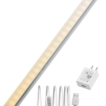 LED Under Cabinet Light – 3 Color Changing USB Plug-In, 14.5in Dimmable