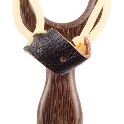Solid Wooden Slingshot – Classic Hunting & Outdoor Catapult, Deep Brown