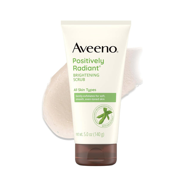 Positively Radiant Brightening Face Wash Scrub 5oz, Soy Extract for Smooth Skin Texture