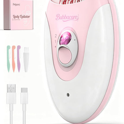 2-Speed Cordless Epilator for Women, 36 Tweezers, LED Light, Facial & Body Hair Removal