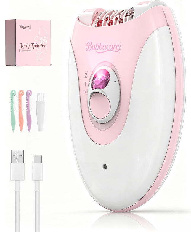 2-Speed Cordless Epilator for Women, 36 Tweezers, LED Light, Facial & Body Hair Removal