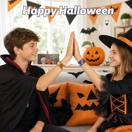 Halloween Slap Bracelets Bulk, Snap Bracelets for Kids, Goodie Bag & Party Favors