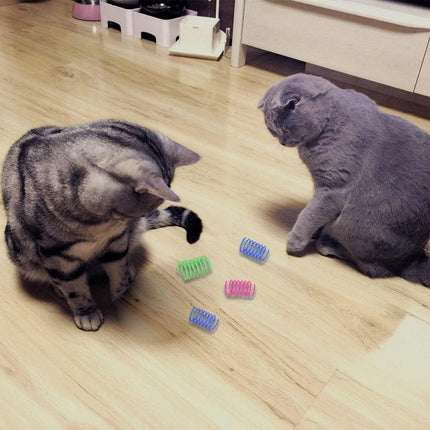 12-Pack Interactive Cat Spiral Toys, Colorful Swat & Hunt Kitten Toys