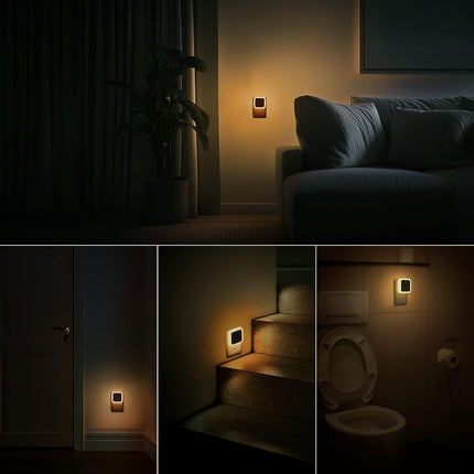 Night Light 4-Pack, Plug-In LED Nightlight, Dusk to Dawn, Warm White