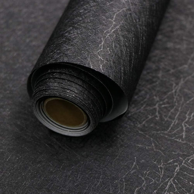 Peel and Stick Wallpaper Black Silk Texture 15.7x118 Renter Friendly Vinyl Wrap