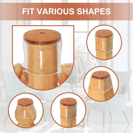 24 PCS Chair Leg Floor Protectors – Silicone & Felt, Anti-Scratch, Noise Reduce