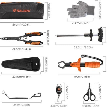 Fishing Fillet Knife Set for Beginners, Pliers, Measuring Tape & Non-Slip Grip Knife