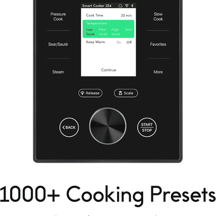 6 Quart WiFi Pressure Cooker with Built in Scale and 500 Recipes