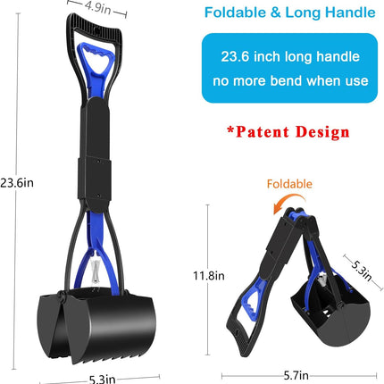 Pooper Scooper for Dogs – Folding, Sturdy Spring Design, Easy to Use for Grass & Dirt