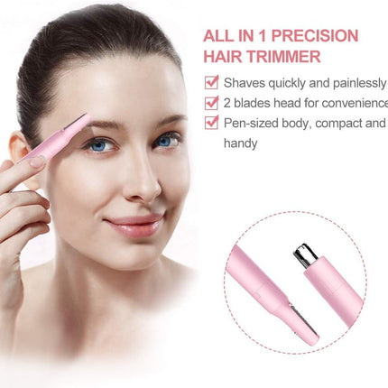 Hair Trimmer for Women & Men – Dual Blades Shaver for Face, Nose & Body