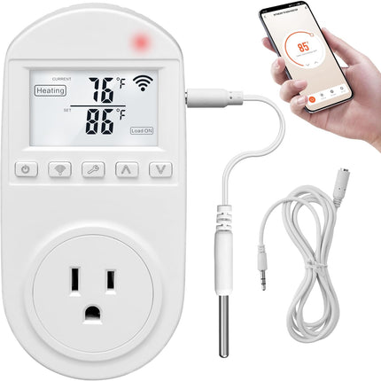 Smart WiFi Thermostat Outlet – Briidea, 110V/16A, Home & Greenhouse Use