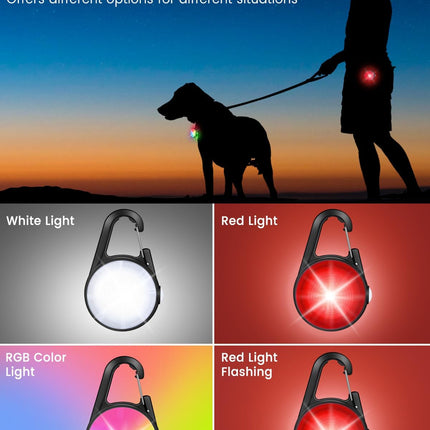2-Pack Rechargeable LED Dog Collar Lights, 4 Modes for Night Walking (Black)