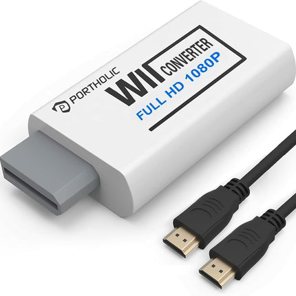 Wii to HDMI Converter – 1080P Full HD Adapter with Audio Jack for Wii/Wii U
