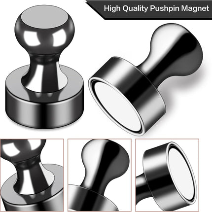 12PCS Strong Fridge Magnets – Whiteboard & Refrigerator Accessories, Black