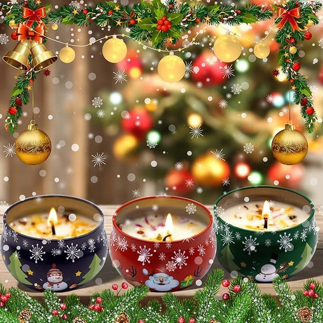 4 Pcs Christmas Scented Candle Set – Lavender, Vanilla, Rose & Orange