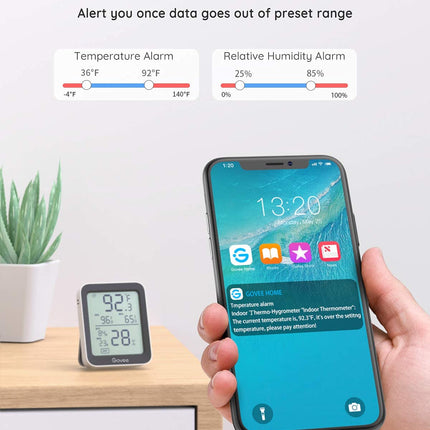 Bluetooth Temperature Sensor Hygrometer with 2-Year Data Export Storage