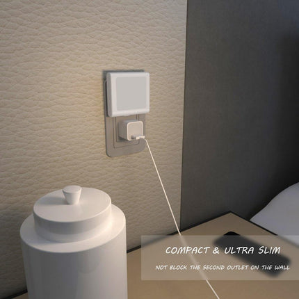 2 Pack Plug-In LED Night Lights – Warm White, Dusk to Dawn, Adjustable Brightness