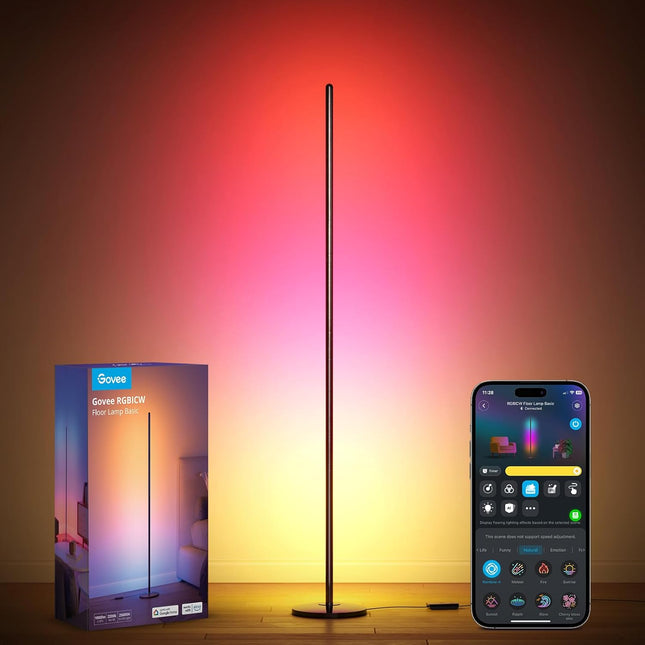 RGBIC Smart Floor Lamp Alexa Enabled Color Changing 1000 Lumen Black