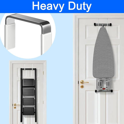 4 Pack Over Door Hooks White Rubber Coated Hangers for Towels and Coats
