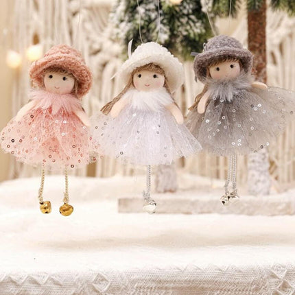 3-Piece Angel Doll Ornament Set – Plush Hanging Christmas Angel Decorations