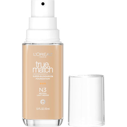 Medium Coverage True Match Foundation – Blendable Liquid Makeup, 1 fl oz