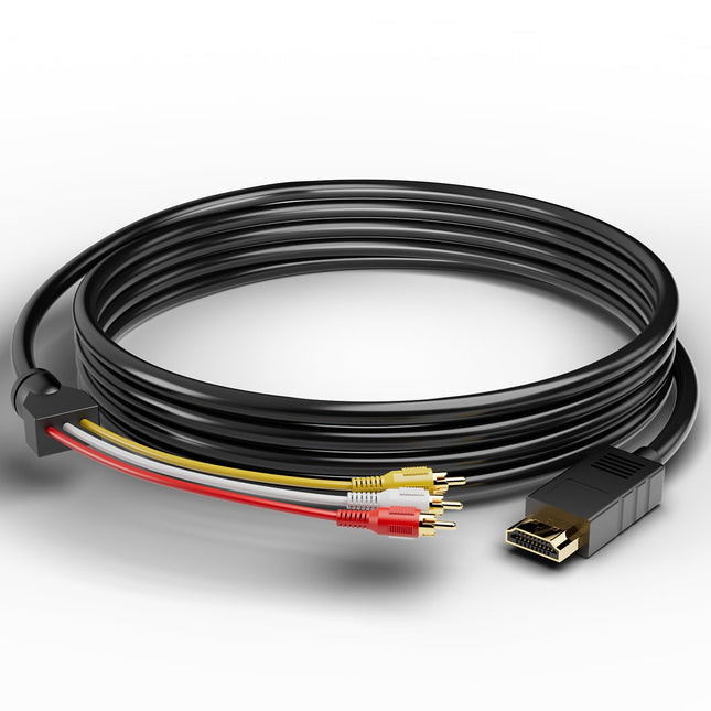 HDMI to RCA Cable with Converter – 1080P AV Adapter for DVD, TV & Projector
