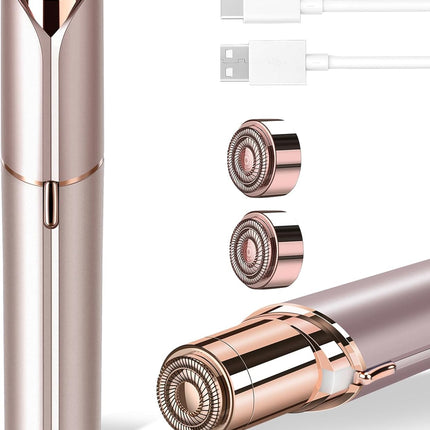 Facial Hair Remover for Women – Portable, Painless, Rechargeable, 2 Heads