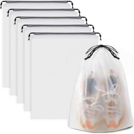 5PCS Waterproof Travel Shoe Bags – Drawstring Storage Bags for Packing & Travel