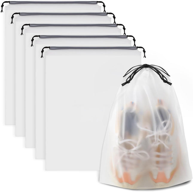 5PCS Waterproof Travel Shoe Bags – Drawstring Storage Bags for Packing & Travel
