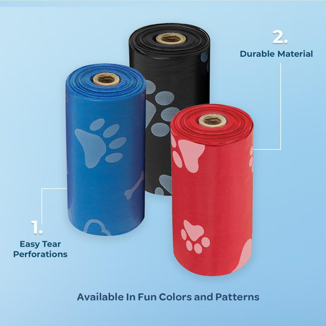 150 Count Dog Poop Bags – Thick, Leak-Proof, Assorted Colors for Outdoor Use
