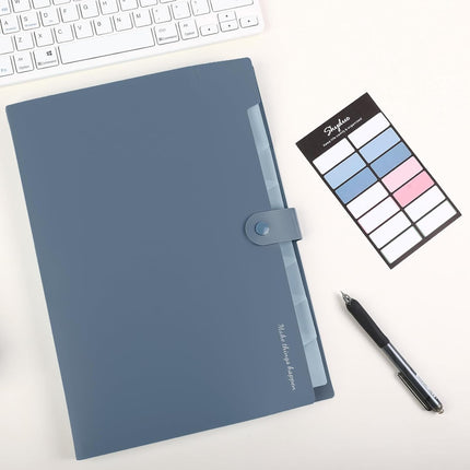 Expanding File Organizer – 8 Pockets, Accordion Folder with Labels, Blue