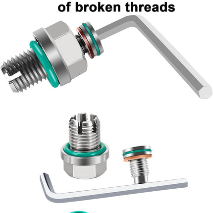 M14.1-1.5x15 Magnetic Oil Drain Plug, Large Backpack Style Self-Tapping Repair Kit