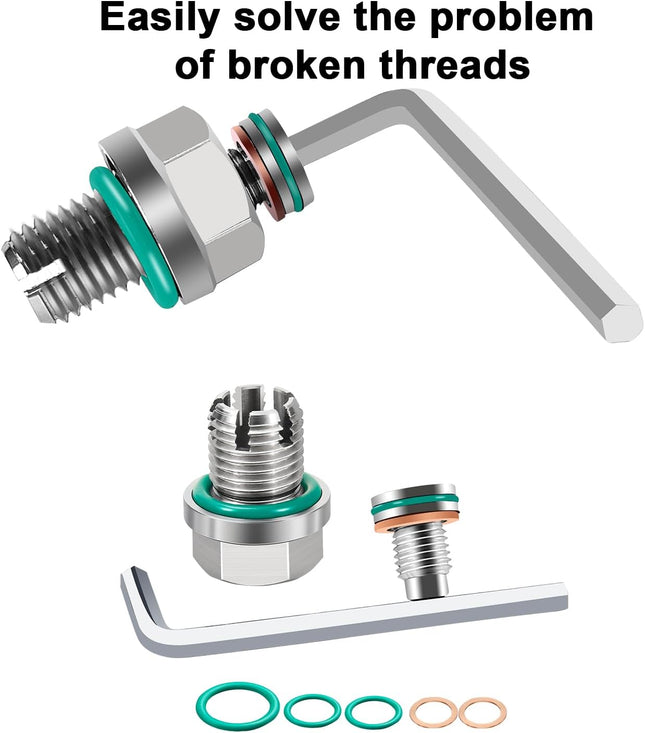 M14.1-1.5x15 Magnetic Oil Drain Plug, Large Backpack Style Self-Tapping Repair Kit