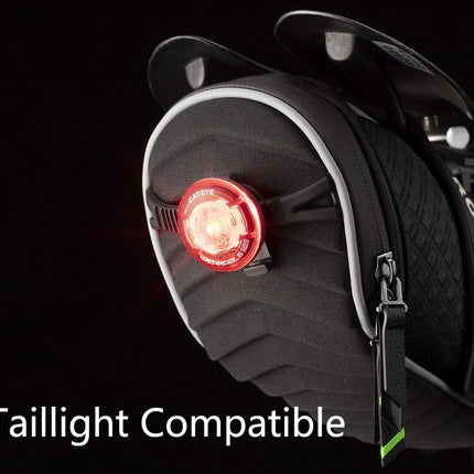 Waterproof Bike Saddle Bag, 3D Shell Under Seat Pack with Reflective Strip, Black