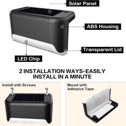 20 Pack Solar Deck Lights, Waterproof LED Step Lights for Stairs, Fence & Patio