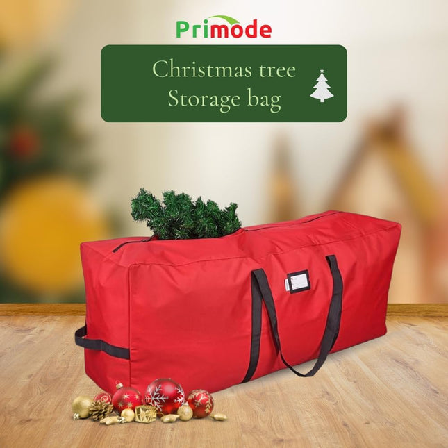 Red Christmas Tree Storage Bag Fits 9ft Disassembled Tree, Heavy Duty