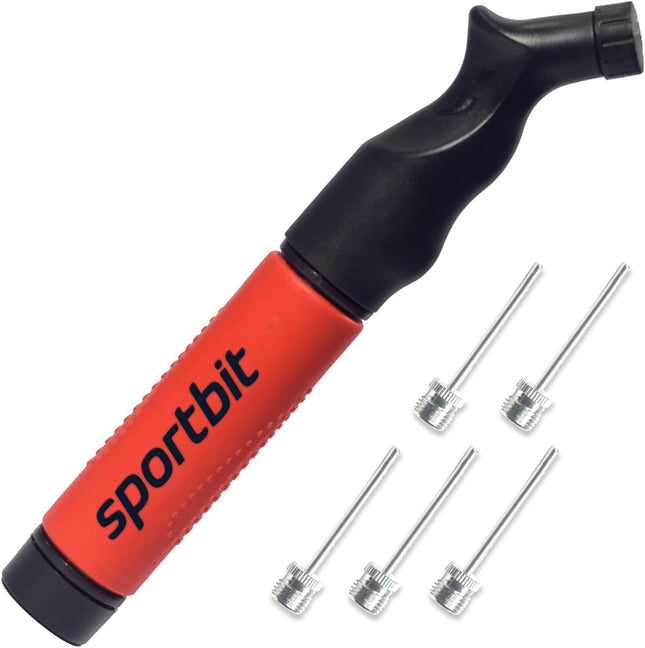 Ball Pump for Sports Balls with Push & Pull Inflation System and 5 Needles