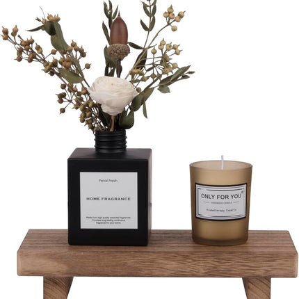 Small Wooden Tray Pedestal Stand – Farmhouse Decor for Bathroom & Kitchen