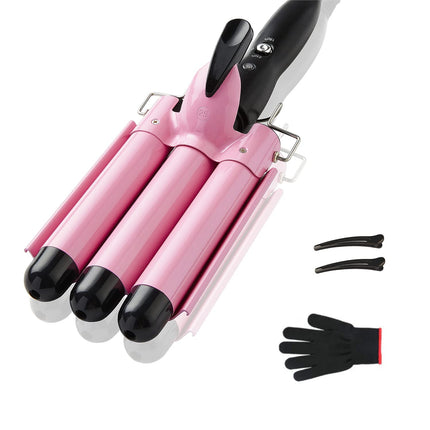 Triple Barrel Hair Waver Curling Iron with 2 Heat Settings for Women