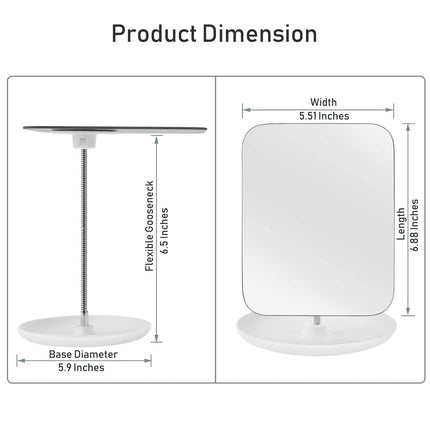 Makeup Mirror with Stand – Flexible 360° Rotation, Folding Cosmetic Mirror