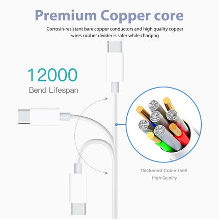 2 Pack USB Type C Cable for CarPlay iPhone Samsung Galaxy and iPad