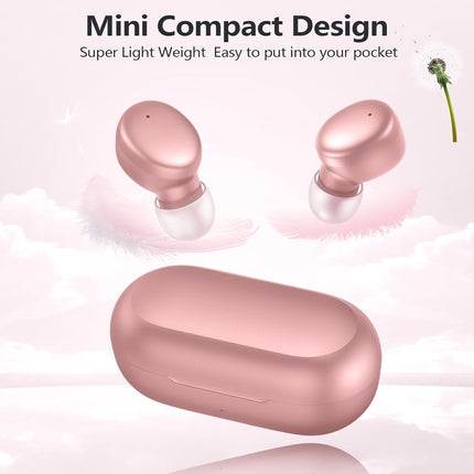 S8 Mini Bluetooth 5.3 Wireless Earbuds with Charging Case 60H Playtime Pink