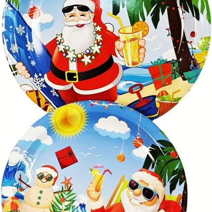 60PCS Christmas in July Tableware Set – Hawaiian Plates, Napkins & Cups for Parties