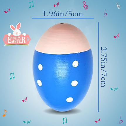 9 PCS Wooden Easter Egg Shakers – Musical Toy for Babies & Kids