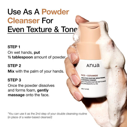 Rice Enzyme Cleansing Powder – Brightening, Exfoliating & Hydrating, 1.41 fl.oz