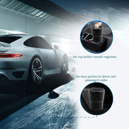 2-Pack Mini Car Trash Can with Lid, Leakproof Cup Holder Garbage Bin for Auto