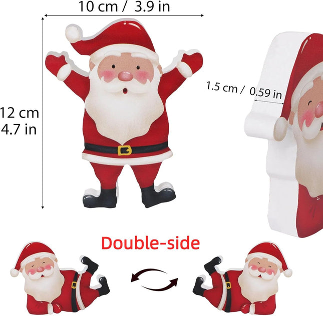 3PCS Wooden Santa Claus Christmas Decorations, Winter Tiered Tray Table Decor