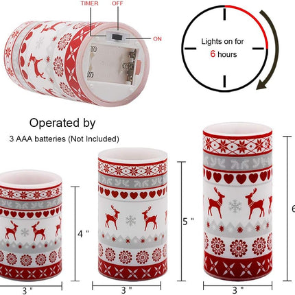 3PCS Flameless LED Pillar Candles – Battery Operated with Timer & Warm Light